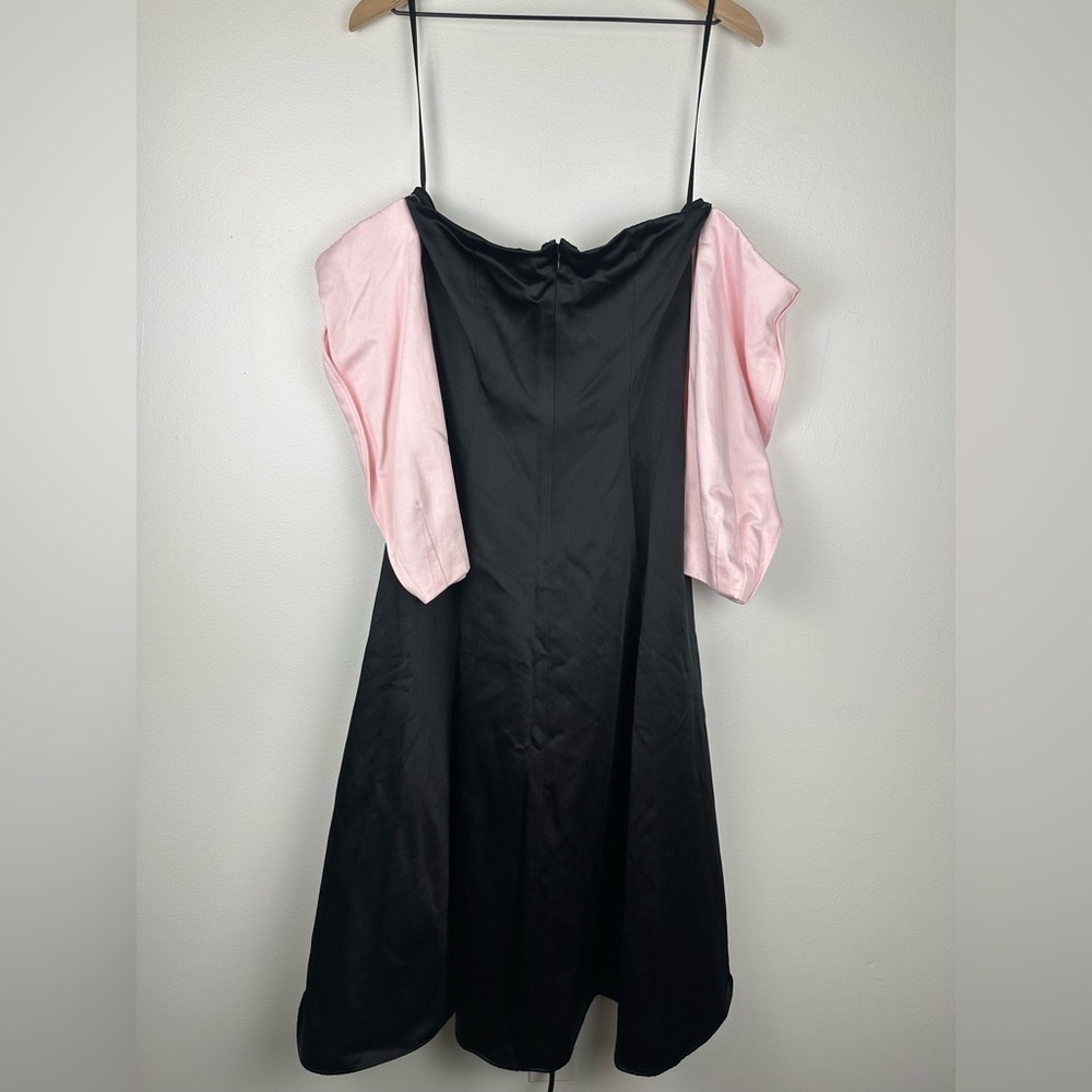 Gianni Bini Nastia Liukin Audrey Off the Shoulder‎ Satin Midi Dress Women’s Sz 6 - Picture 7 of 9